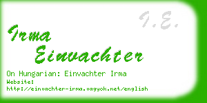 irma einvachter business card